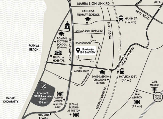 Rustomjee 180 Bayview Matunga - Location Map