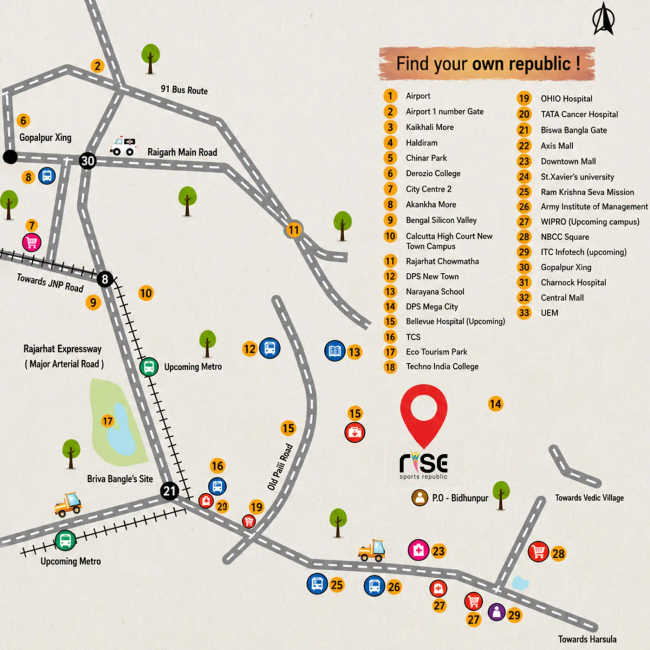 Merlin Rise Rajarhat - Location Map