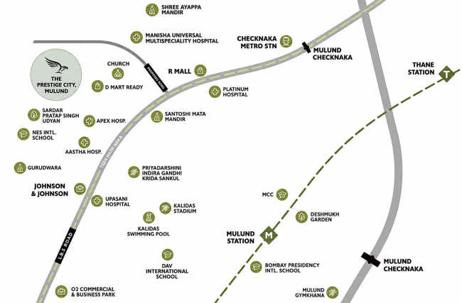 Prestige Forest Hill Mulund - Location Map