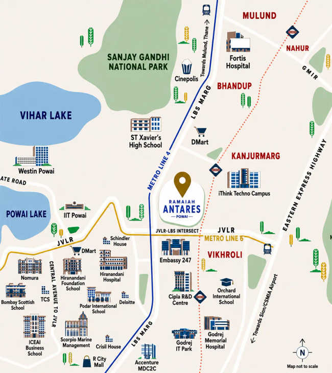 K Raheja Antares Kanjurmarg - Location Map