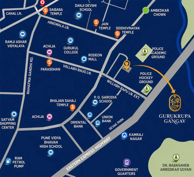 Gurukrupa Gangav Ghatkopar - Location Map