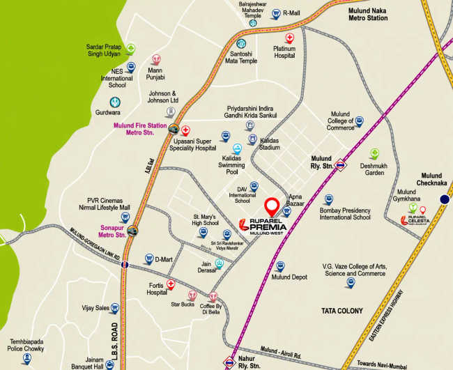 Ruparel Premia Mulund - Location Map