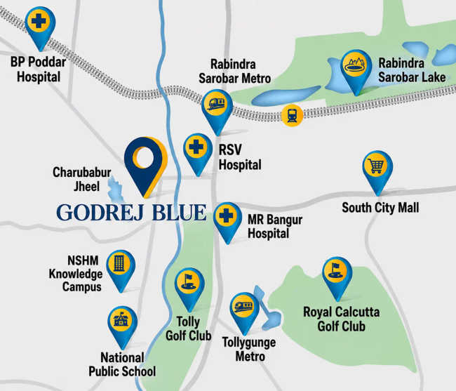 Godrej Blue New Alipore - Location Map