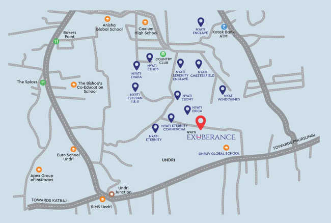 Nyati Exuberance Undri - Location Map