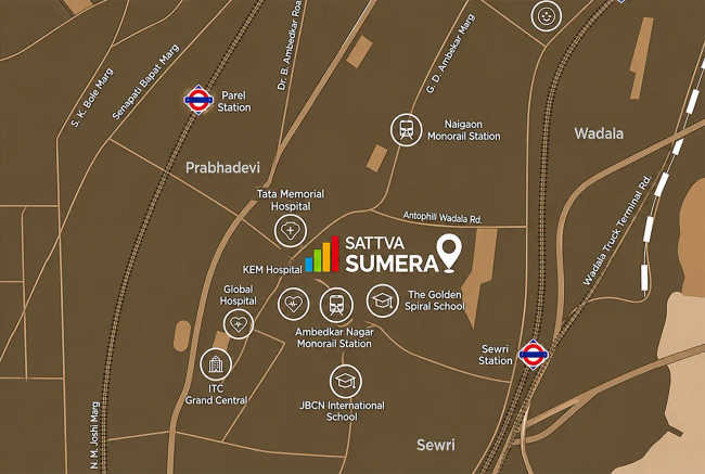 Sattva Sumera Parel - Location Map