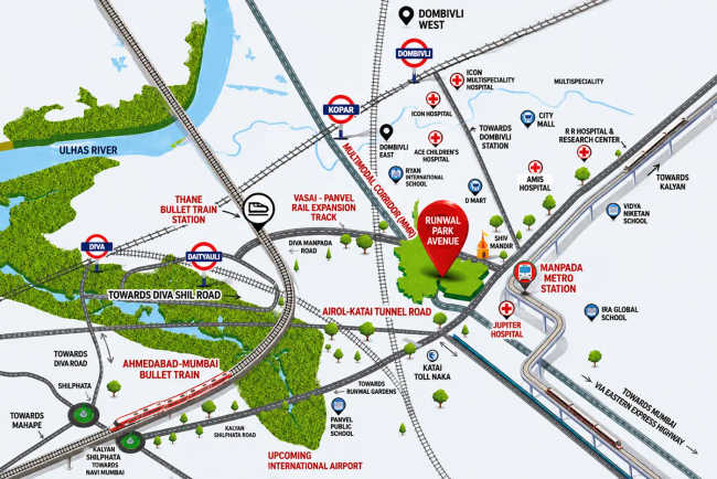 Runwal Park Avenue Dombivali - Location Map