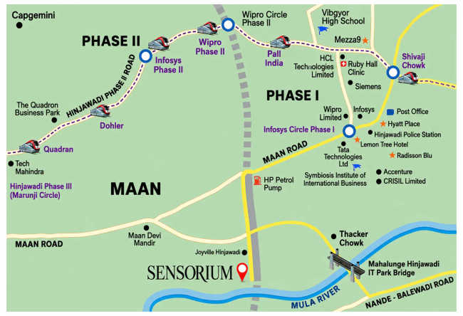 Shapoorji Pallonji Joyville Sensorium Hinjewadi - Location Map
