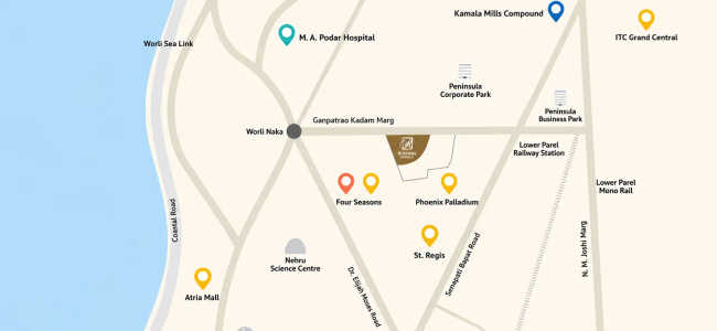 Runwal Raaya Worli - Location Map