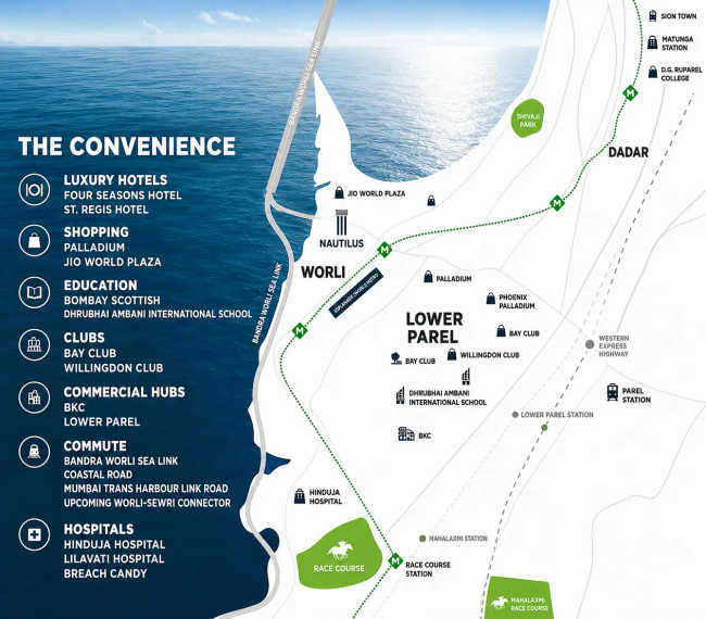 Prestige Nautilus Worli - Location Map