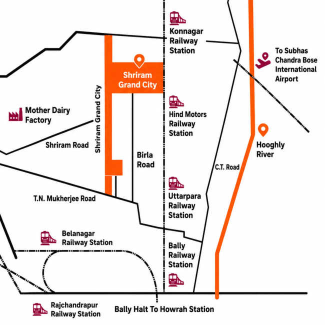 Shriram Grand City Uttarpara - Location Map