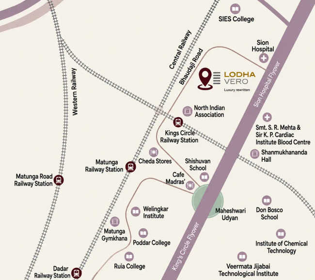 Lodha Vero Matunga - Location Map