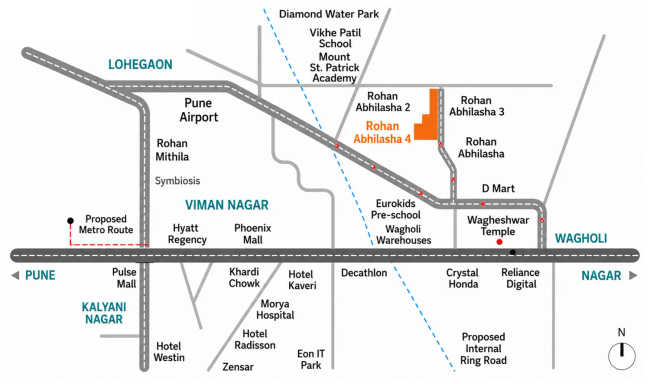 Rohan Abhilasha Wagholi - Location Map