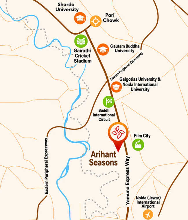 Arihant Seasons Sector 22D Greater Noida - Location Map