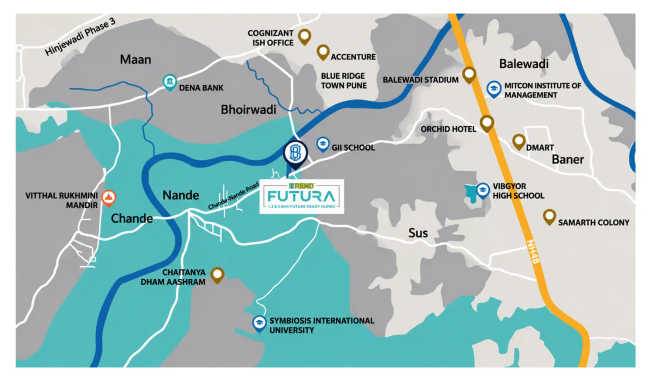 Saheel Itrend Futura Baner - Location Map