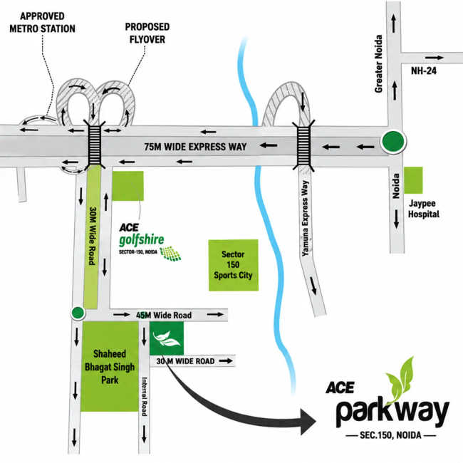 Ace Parkway Sector 150 - Location Map