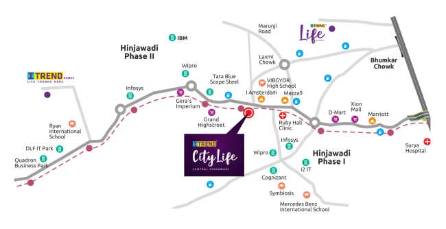 Saheel Itrend City Life Hinjewadi - Location Map