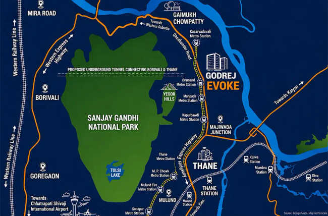 Godrej Evoke Ghodbunder Road - Location Map