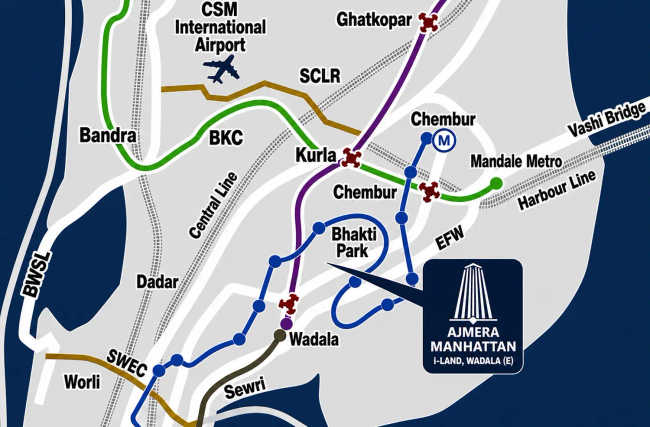Ajmera Manhattan Wadala - Location Map