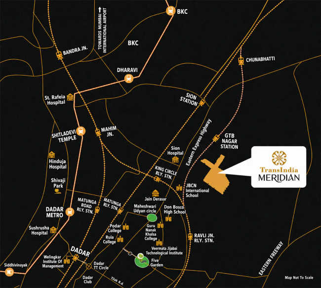 TransIndia Meridian Sion - Location Map