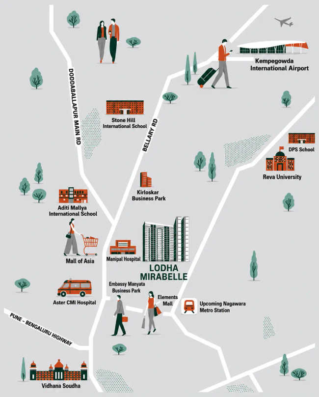 Lodha Mirabelle Sinthan - Location Map