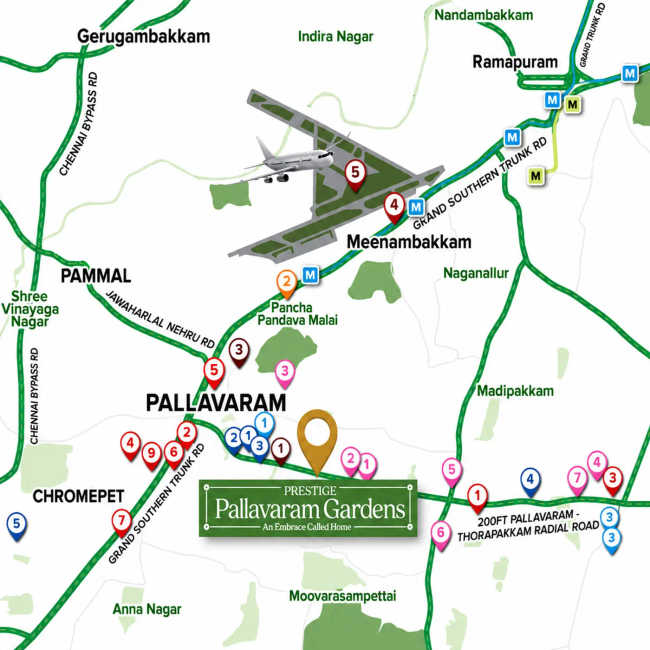 Prestige Pallavaram Gardens Pallavaram - Location Map