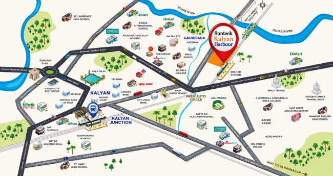 Sunteck Kalyan Harbour Kalyan - Location Map