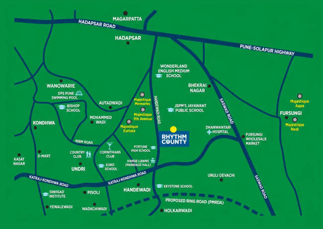 Majestique Rhythm County Hadapsar - Location Map