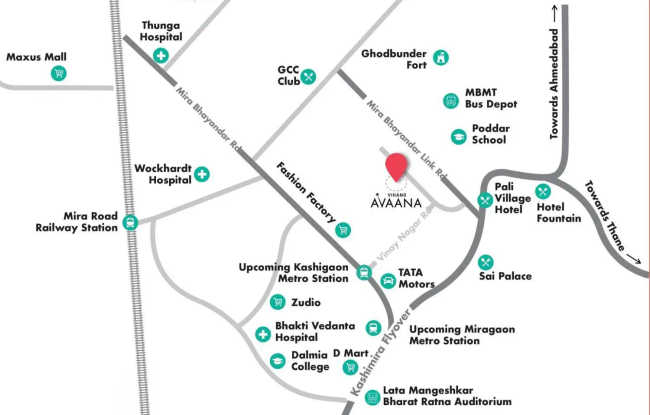 Vihang Avaana Mira Road - Location Map