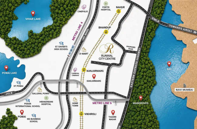 Runwal Garden Vista Kanjurmarg - Location Map