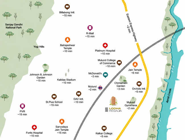 Lodha Regalia Mulund - Location Map
