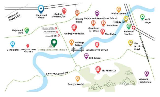 Godrej Eden Estate Hinjewadi - Location Map
