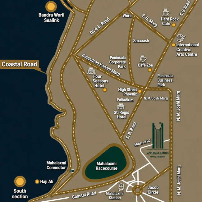 Shapoorji Minerva Mahalaxmi - Location Map