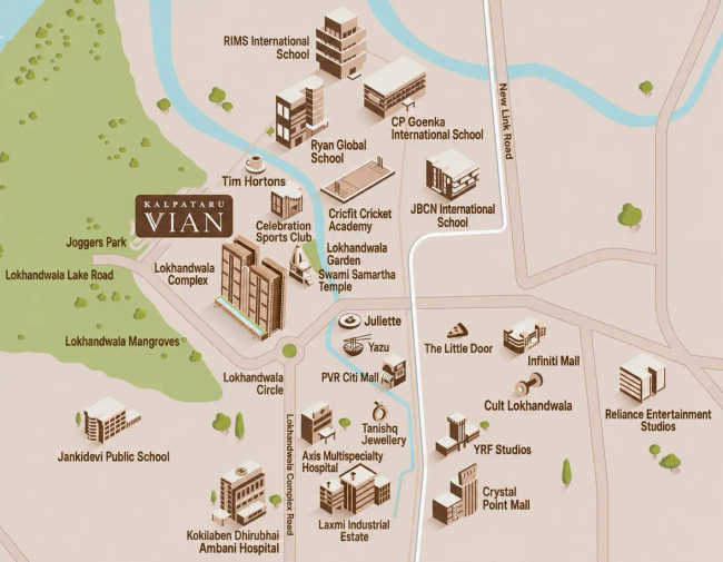 Kalpataru Vian Andheri - Location Map