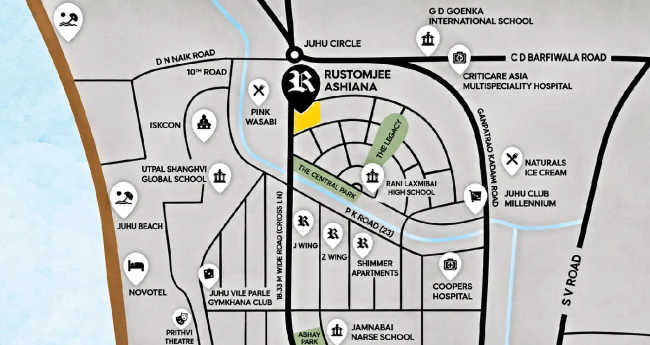 Rustomjee Ashiana Juhu - Location Map