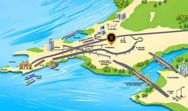 Raunak Grand Centre Sion - Location Map