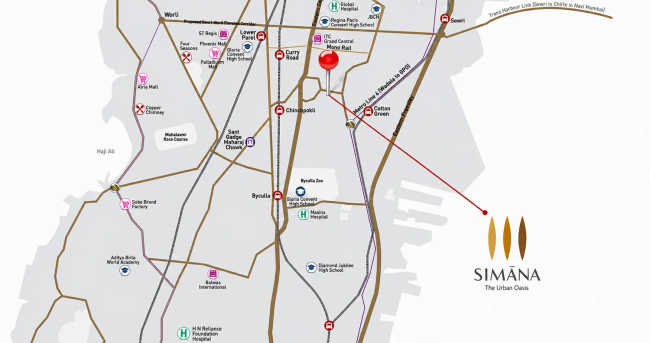 Bhoomi Simana Parel - Location Map
