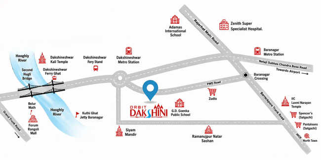 Orbit Dakshini Baranagar - Location Map