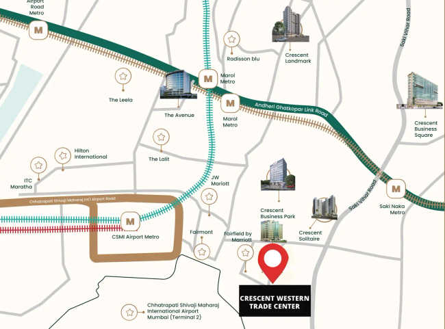 Crescent Western Trade Center Andheri - Location Map
