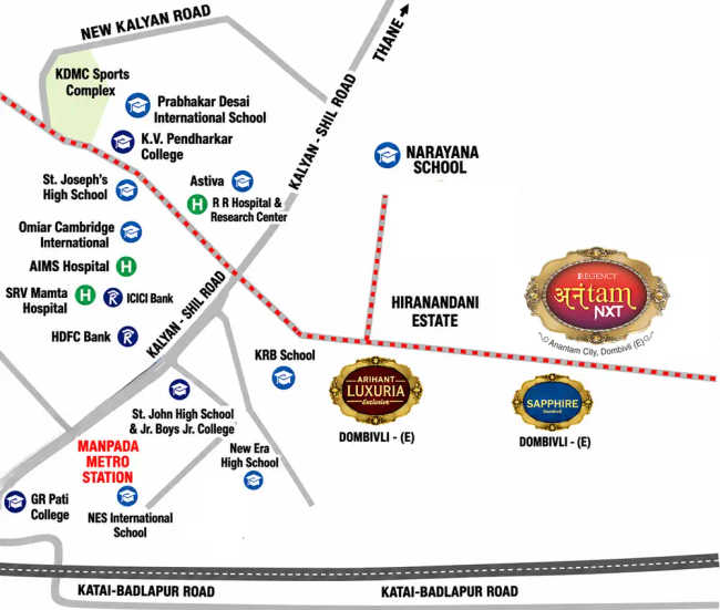 Regency Anantam NXT Dombivali - Location Map