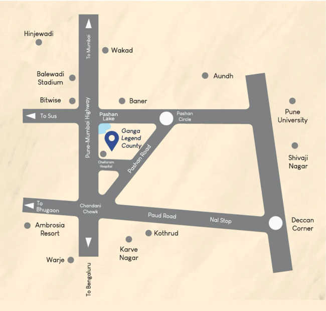Ganga Legends County Bavdhan - Location Map