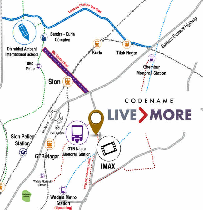 Passcode Live More Wadala - Location Map
