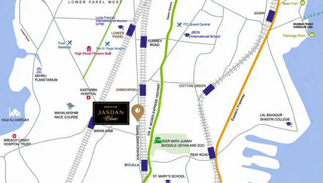 Prestige Jasdan Classic Mahalaxmi - Location Map