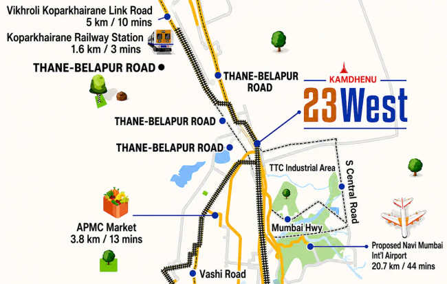 Kamdhenu 23 West Kopar Khairane - Location Map