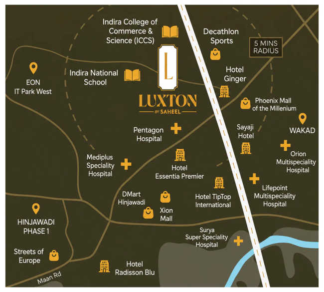 Saheel Luxton Wakad - Location Map