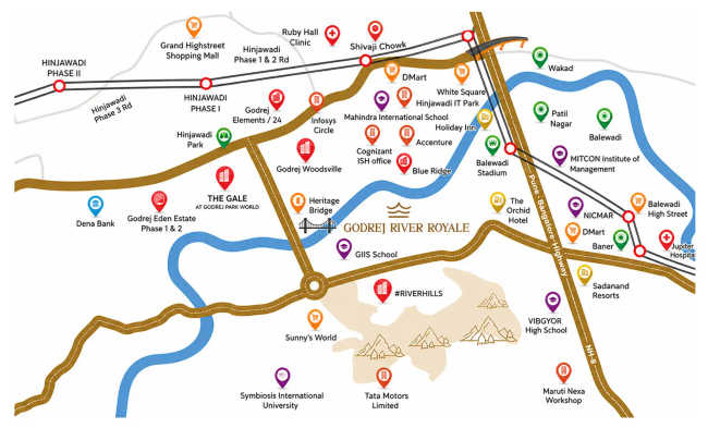 Godrej River Royale Mahalunge - Location Map