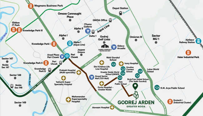 Godrej Arden Sigma 3 Greater Noida - Location Map