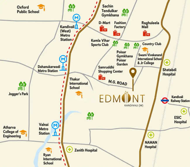 Sheth Edmont Kandivali - Location Map