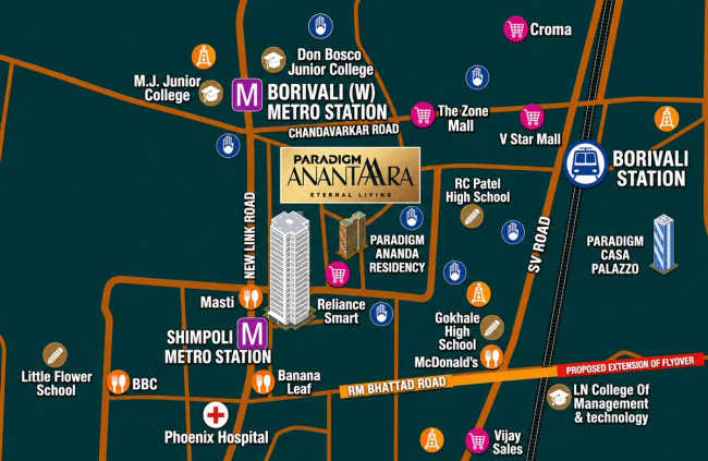 Paradigm Anantaara Borivali - Location Map