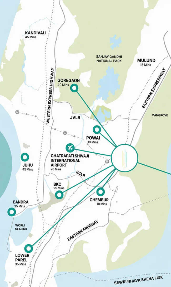 Aaradhya Eastwind Vikhroli - Location Map