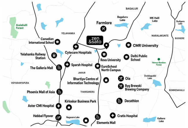 Assetz Zen & Sato Yelahanka - Location Map